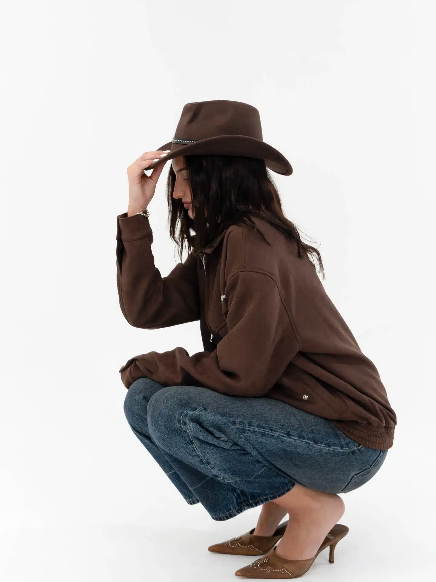 Creator shooting lifestyle brand content at a Miami studio